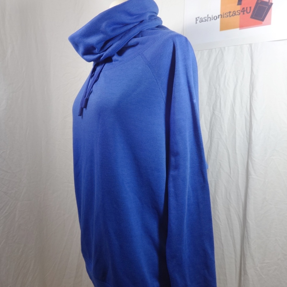 NIKE Women's Blue Cowl Neck Sweatshirt Medium - Picture 3 of 8